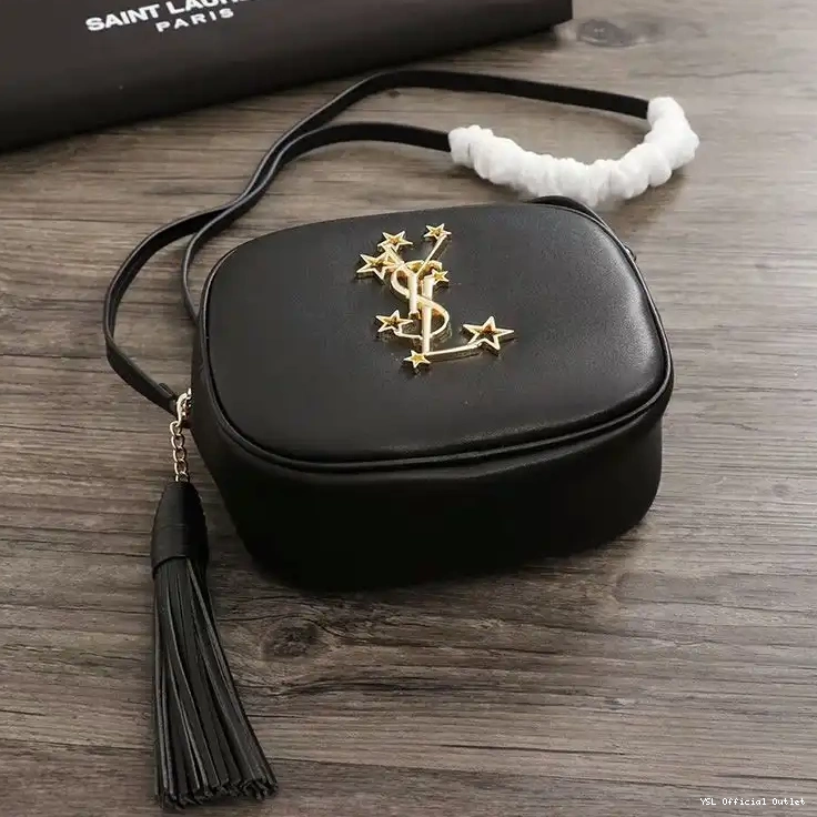 CHEAP Saint Studded Bag Laurent Stars Blogger In Gold Leather Black 0414
